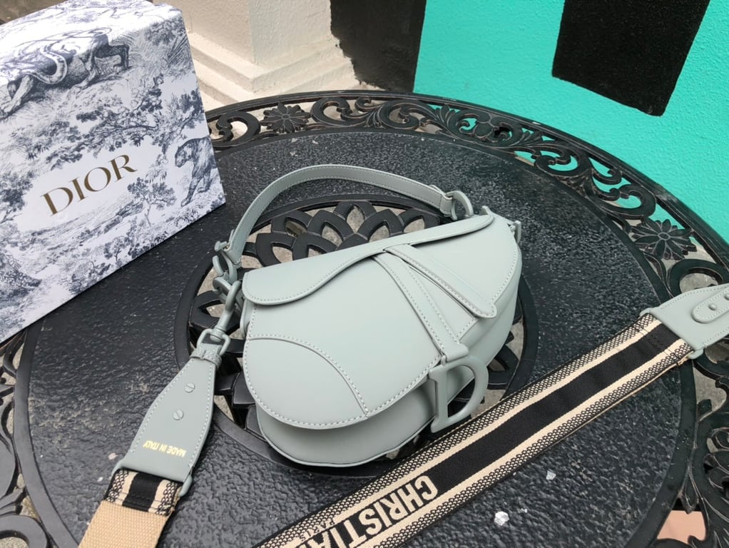 DIR SADDLE ULTRA MATTE CALFSKIN GREY