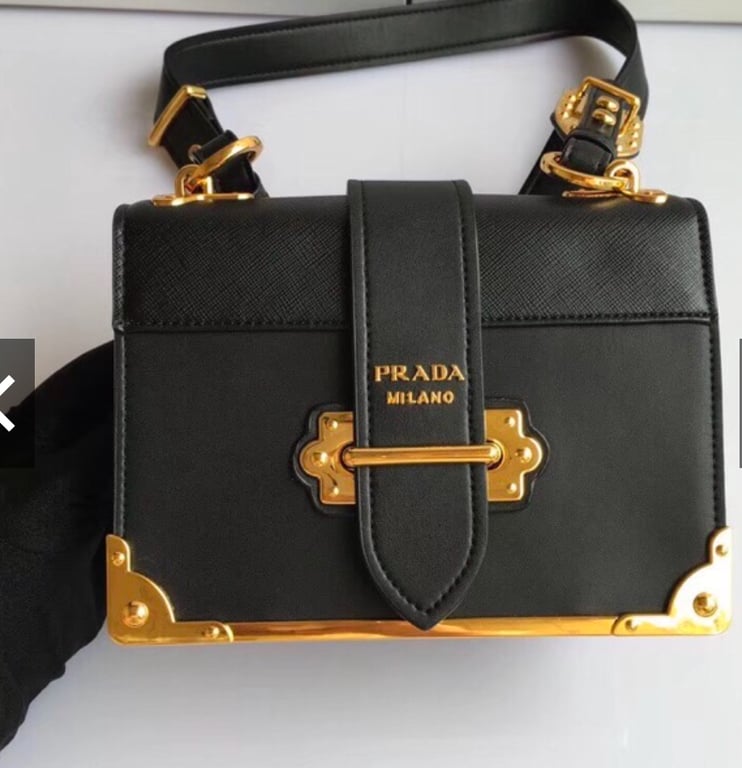 PR CAHIER LEATHER BAG IN BLACK 25CM