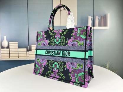 DIR 41CM BOOK TOTE MULTICOLOR DIR INDIAN PURPLE EMBROIDERY M1286ZESKM19E