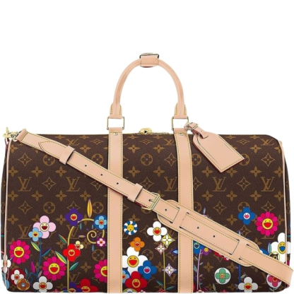 LUV X TAKASHI MURAKAMI 45CM M14182 BANDOULIERE BROWN KEEPALL