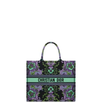 DIR 41CM BOOK TOTE MULTICOLOR DIR INDIAN PURPLE EMBROIDERY M1286ZESKM19E