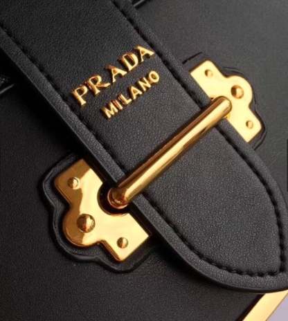 PR CAHIER LEATHER BAG IN BLACK 25CM