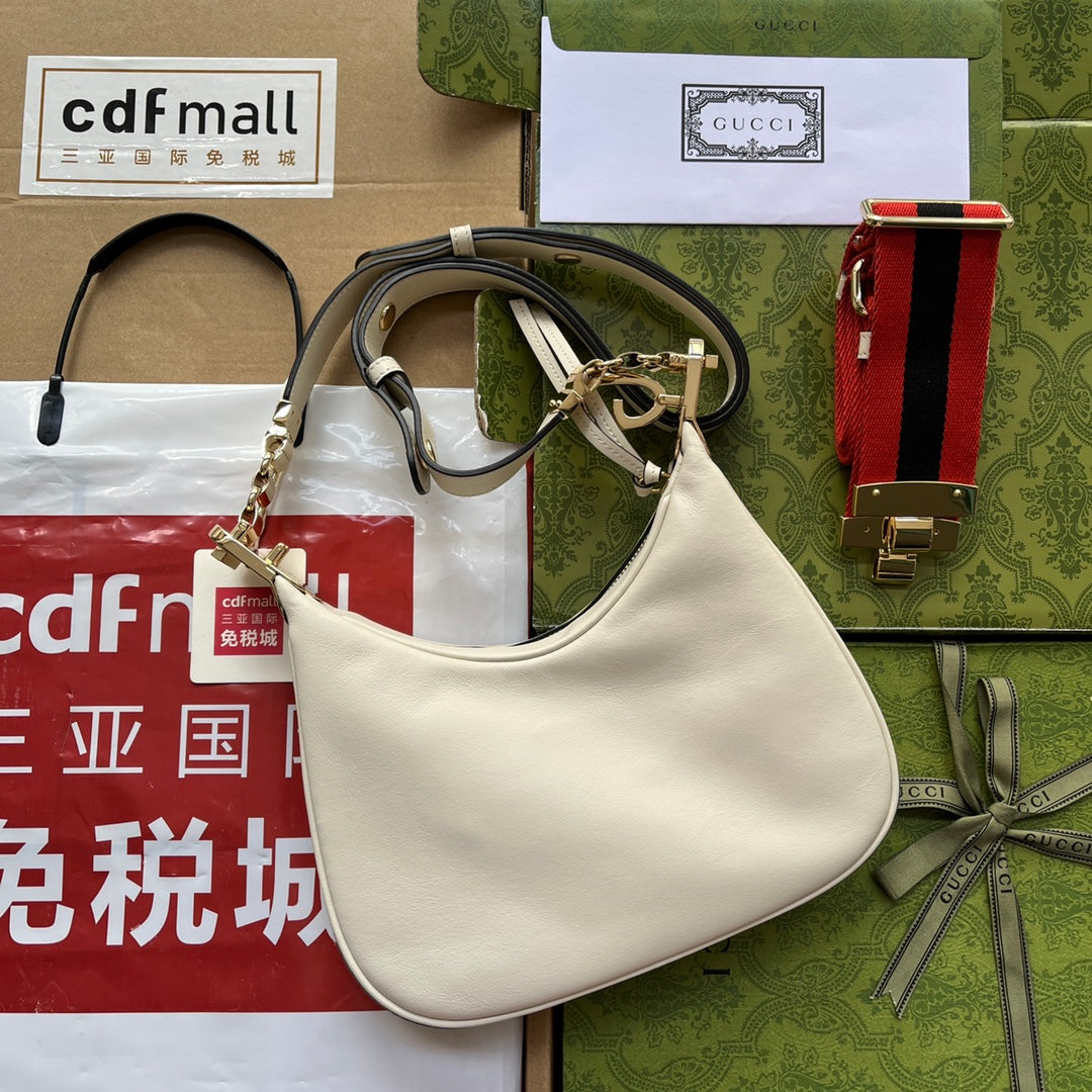 gg Atache Small Shoulder Bag White For Women, Women’s Bags 9in/23cm gg 699409 UXWBG 9109