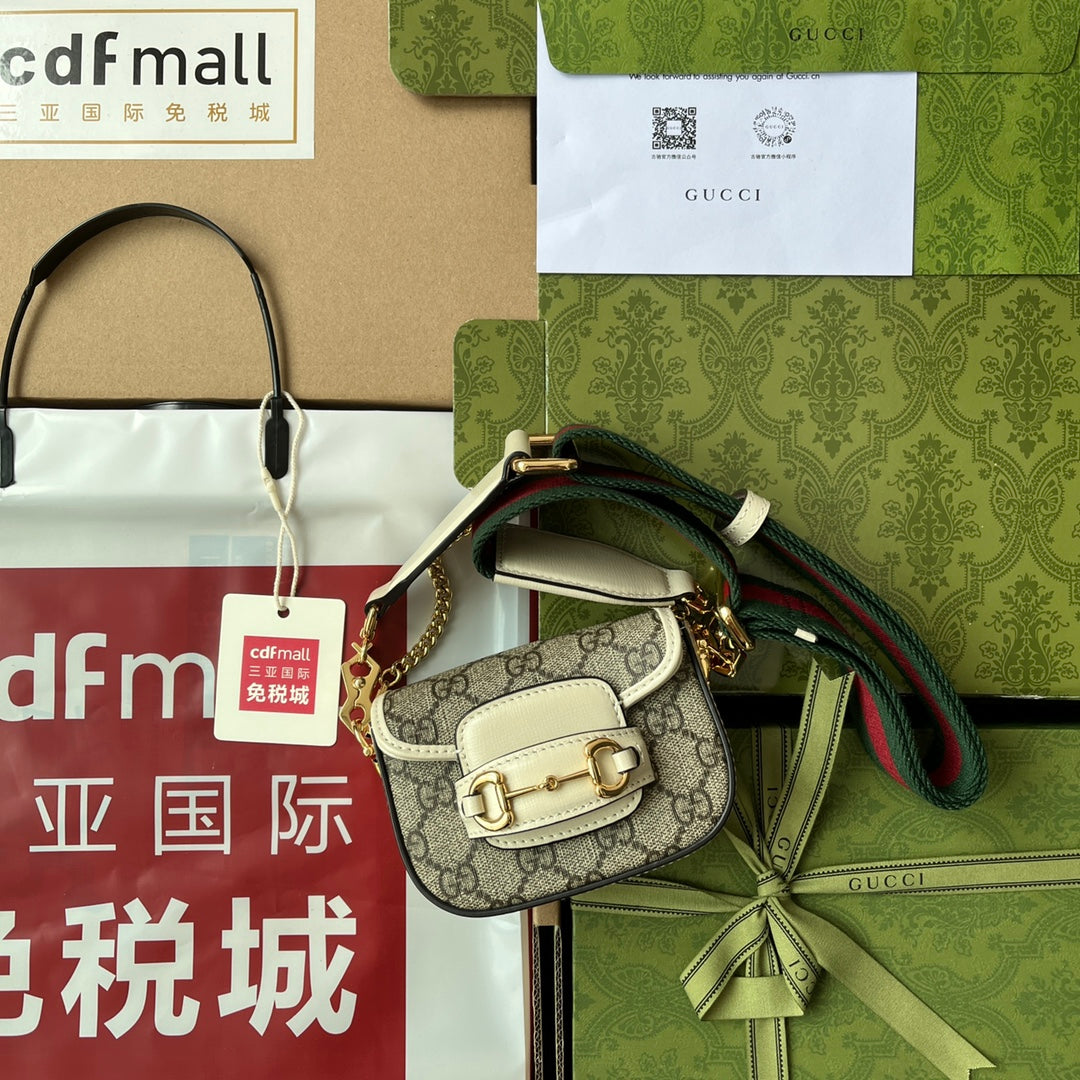 gg Horsebit 1955 Strap Wallet Brown For Women, Women’s Bags 4.7in/12cm gg ‎