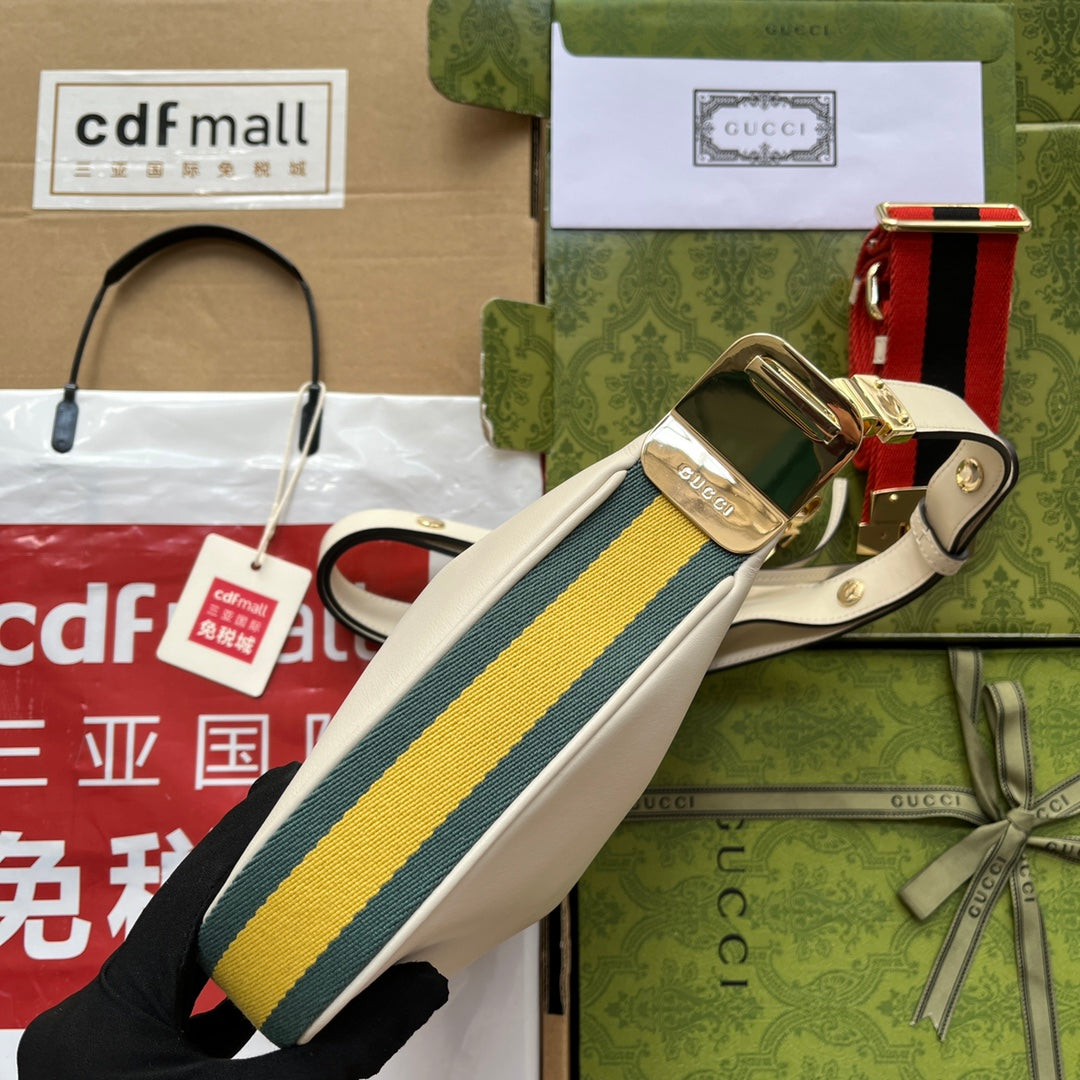 gg Atache Small Shoulder Bag White For Women, Women’s Bags 9in/23cm gg 699409 UXWBG 9109