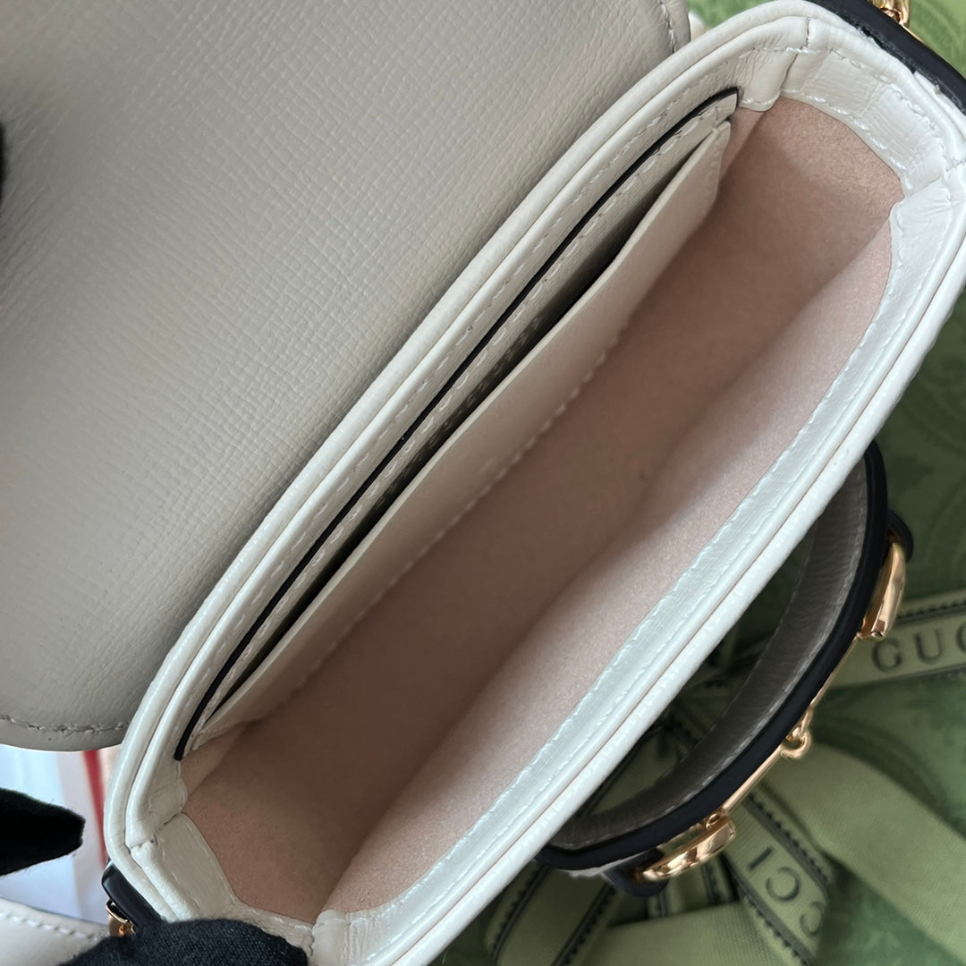 gg Horsebit 1955 Strap Wallet Brown For Women, Women’s Bags 4.7in/12cm gg ‎