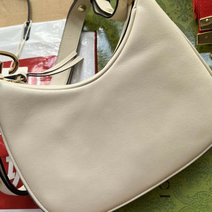 gg Atache Small Shoulder Bag White For Women, Women’s Bags 9in/23cm gg 699409 UXWBG 9109