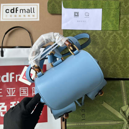 gg Bamboo Small Backpack Blue For Women, Women’s Bags 8.6in/22cm gg ‎‎702101 UZY0T 4338