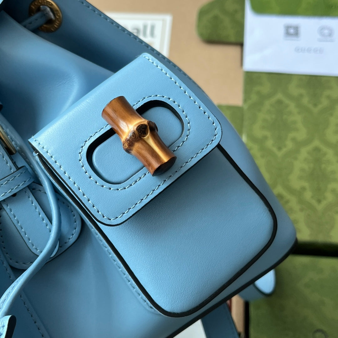 gg Bamboo Small Backpack Blue For Women, Women’s Bags 8.6in/22cm gg ‎‎702101 UZY0T 4338