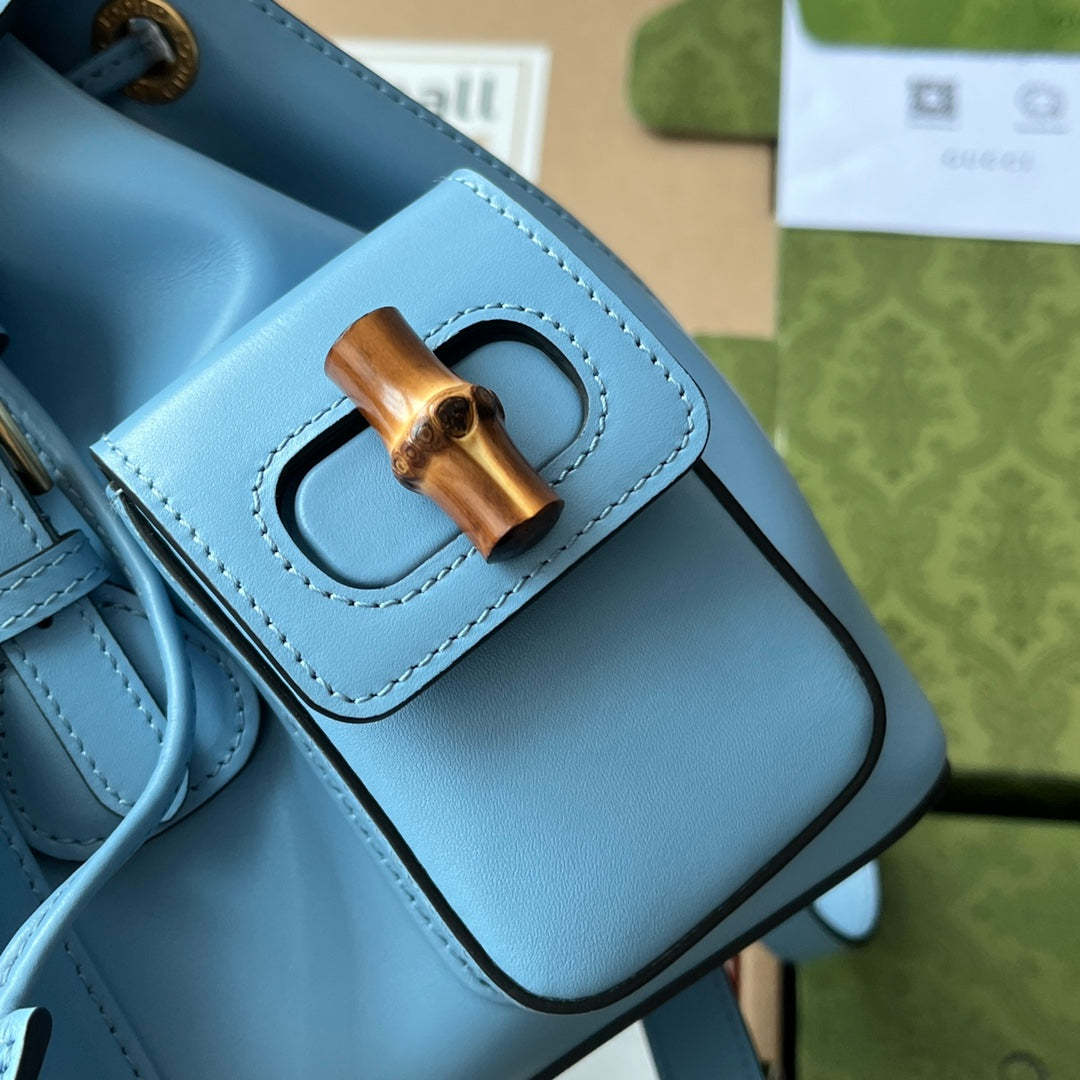 gg Bamboo Small Backpack Blue For Women, Women’s Bags 8.6in/22cm gg ‎‎702101 UZY0T 4338