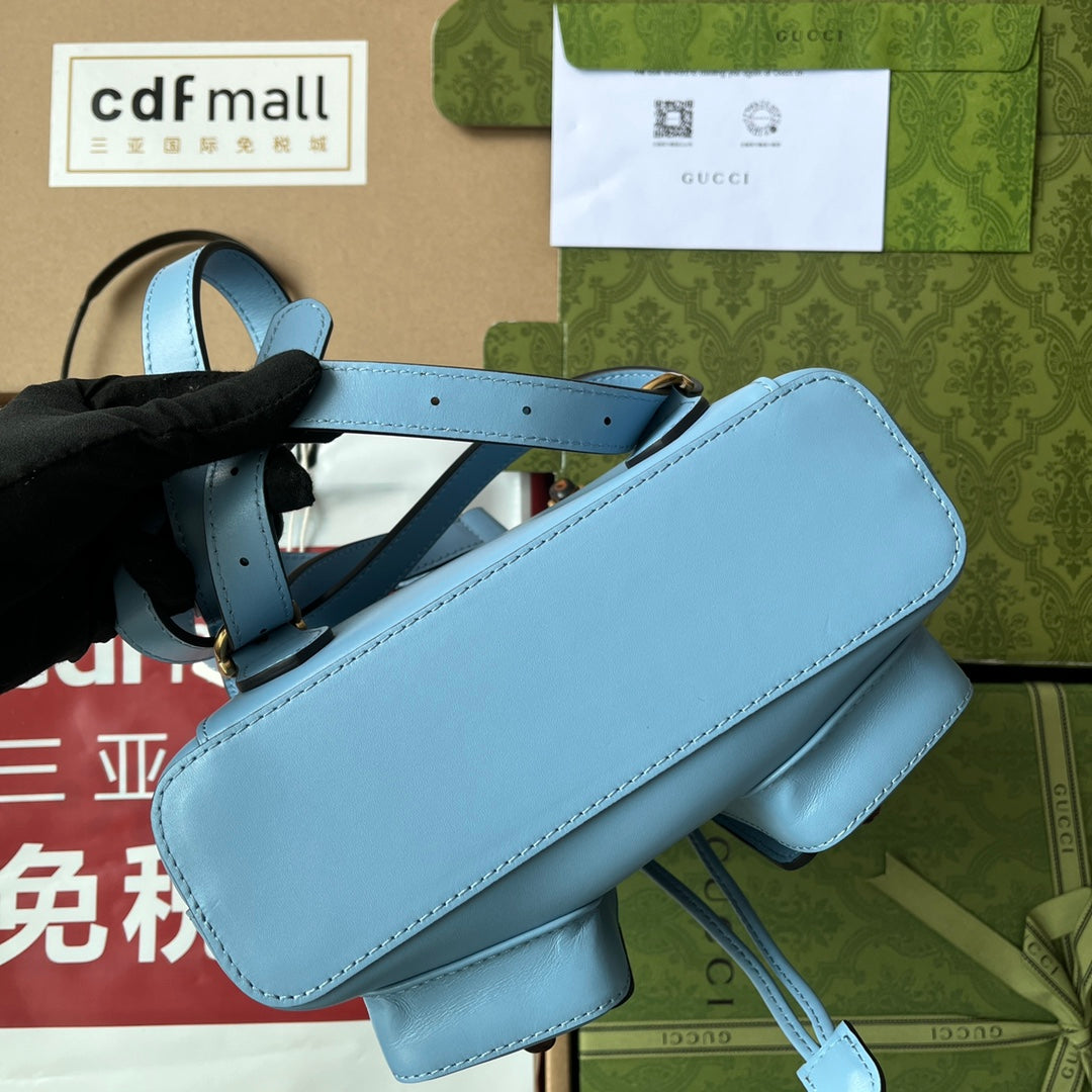 gg Bamboo Small Backpack Blue For Women, Women’s Bags 8.6in/22cm gg ‎‎702101 UZY0T 4338