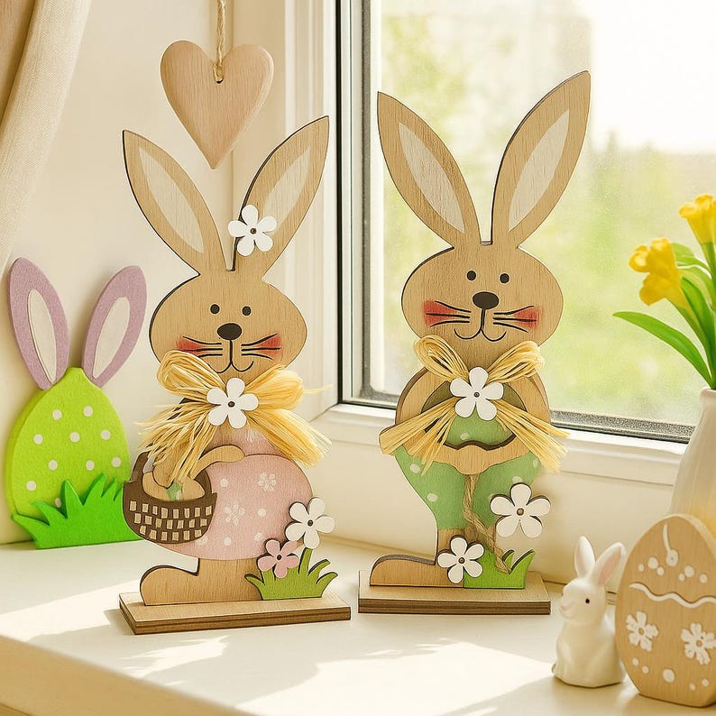 Wooden Easter Bunny,Easter Bunny Decor