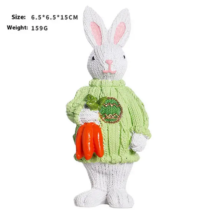 Cute Resin Easter Bunny Tabletop Decoration