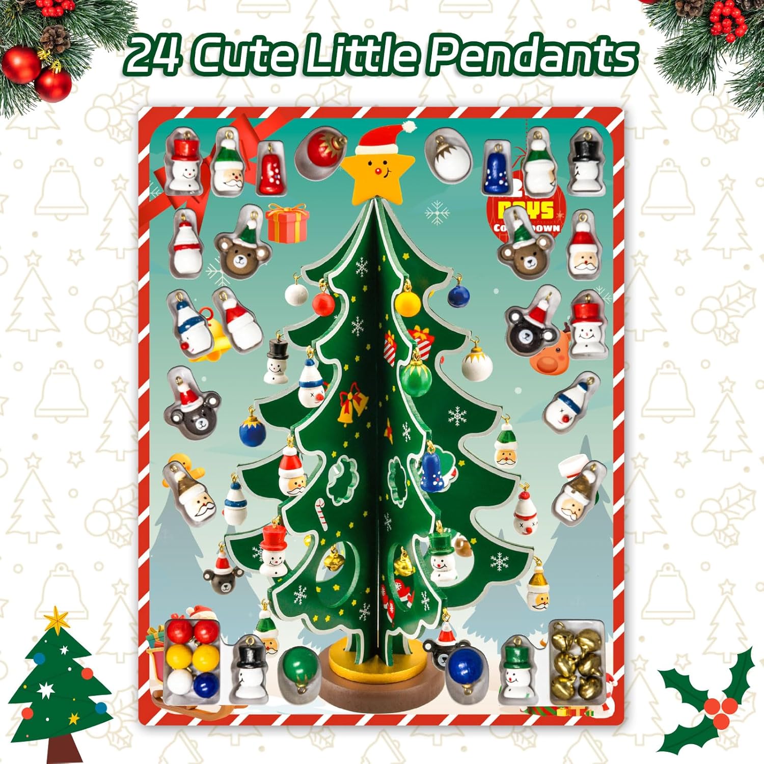 Christmas decorations, small mini Christmas trees