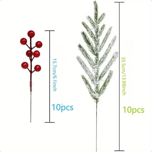Artificial Norfolk Pine Branches with Red Berries - Christmas Greenery That Lasts!