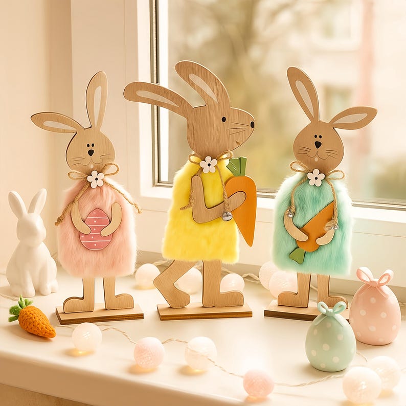 Wooden Easter Bunny,Easter Bunny Decor