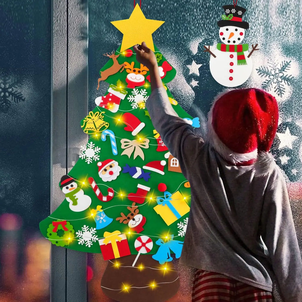 Felt Christmas Tree – 37in – 26 Decoration Pieces + GIFT