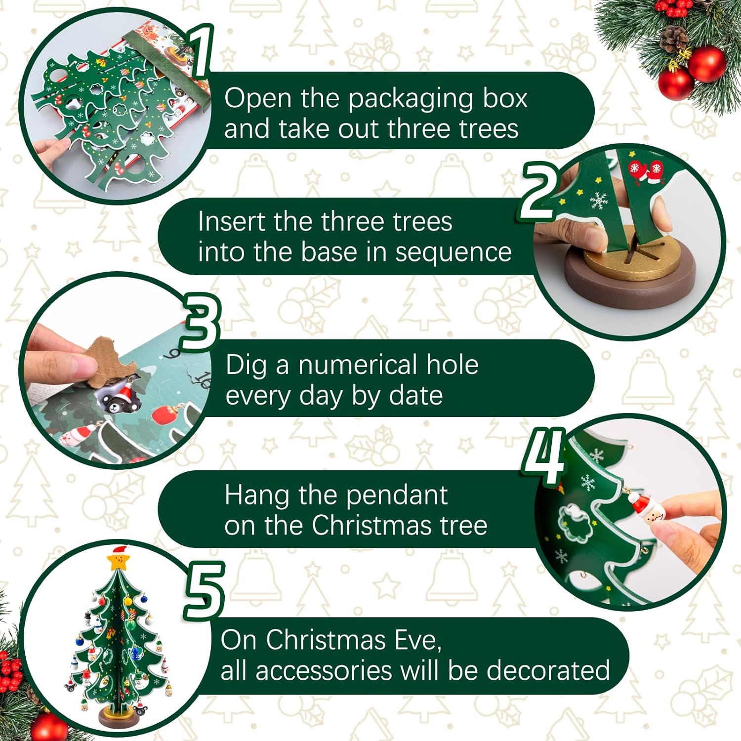 Christmas decorations, small mini Christmas trees