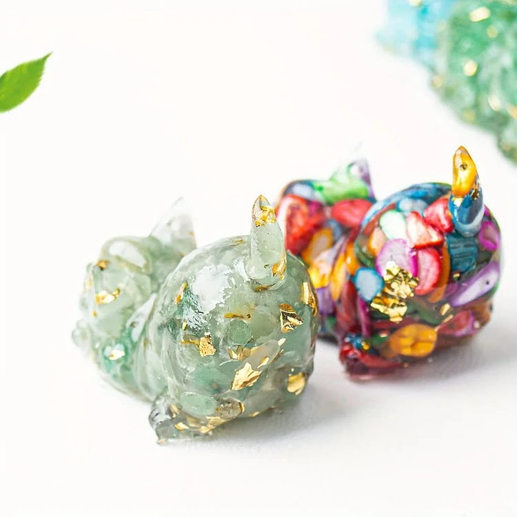 Crystal Resin Stretch Cat Gemstone Ornament