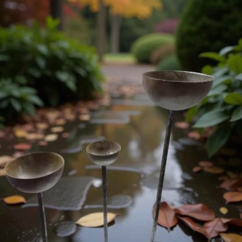 Rustic Metal Rain Catcher Set