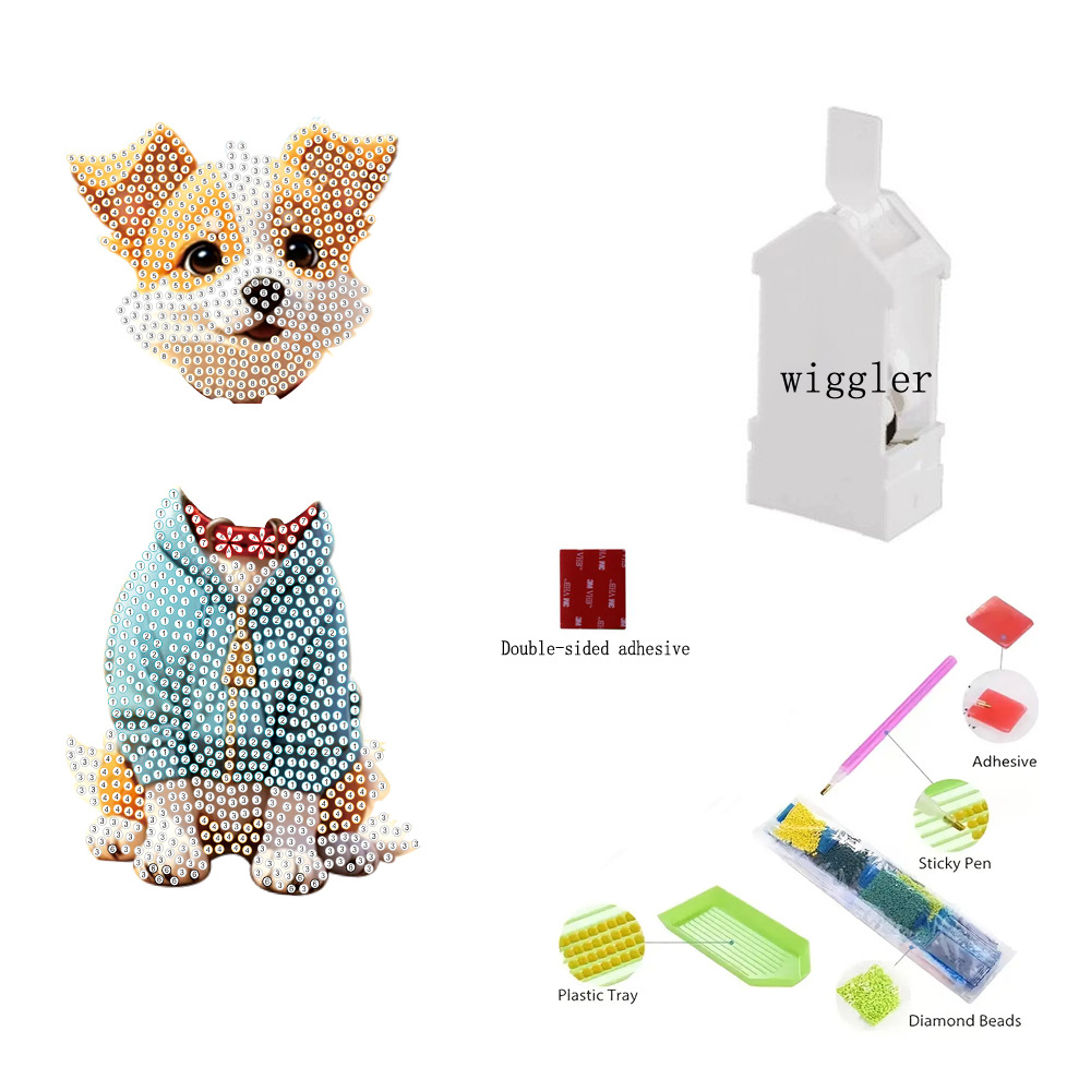 DIY Dog-Diamond Painting Ornaments With Shaking Head Function（Single-Sided)