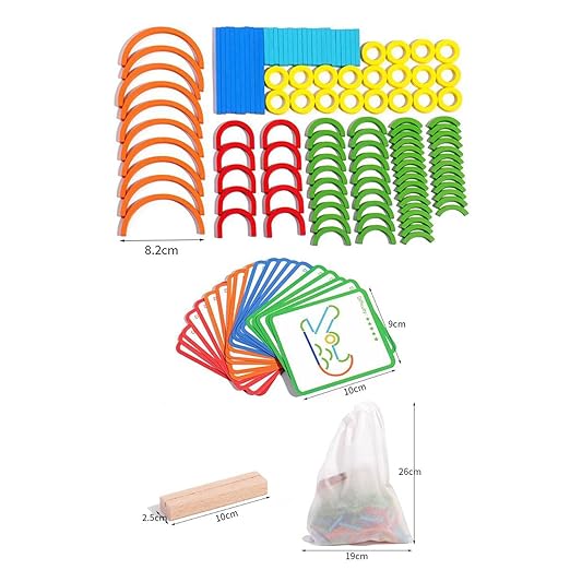 Educational Montessori Sticks and Rings Puzzle Blocks