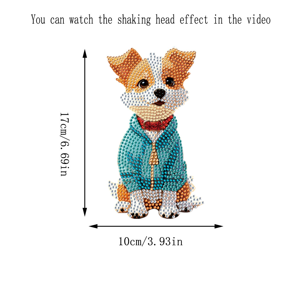 DIY Dog-Diamond Painting Ornaments With Shaking Head Function（Single-Sided)