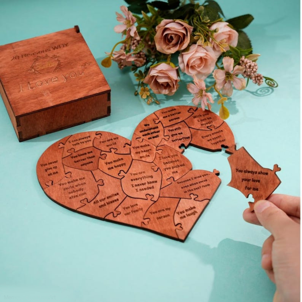 Wooden Puzzle Reasons I Love You Puzzle Gift 