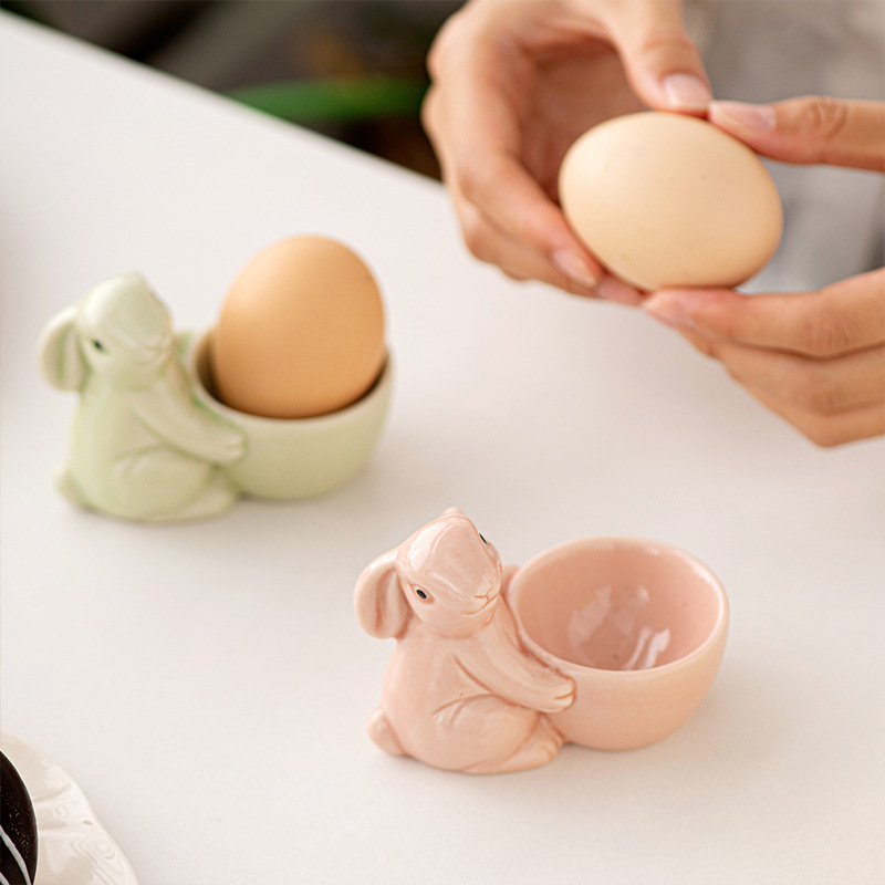 Bunny Ceramic Egg Tray: Easter Party Tableware