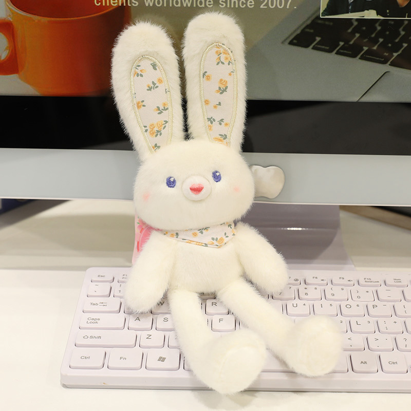 Stretchable Plush Bunny Keychain and Fillable Jumbo Easter Egg Set 
