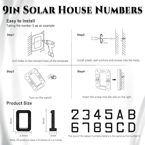 Solar Lighted House Numbers for Outside