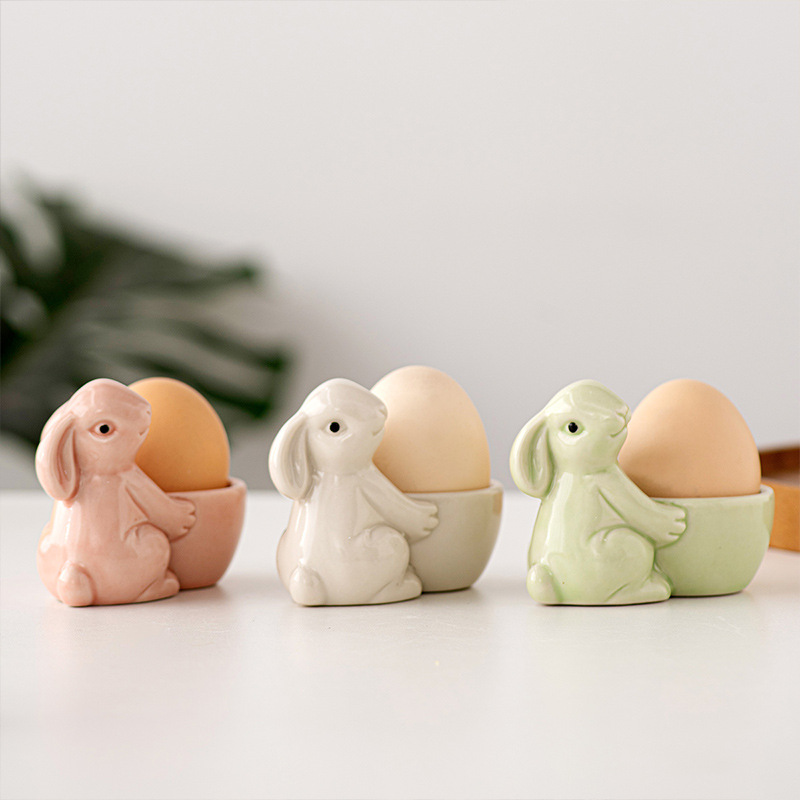 Bunny Ceramic Egg Tray: Easter Party Tableware