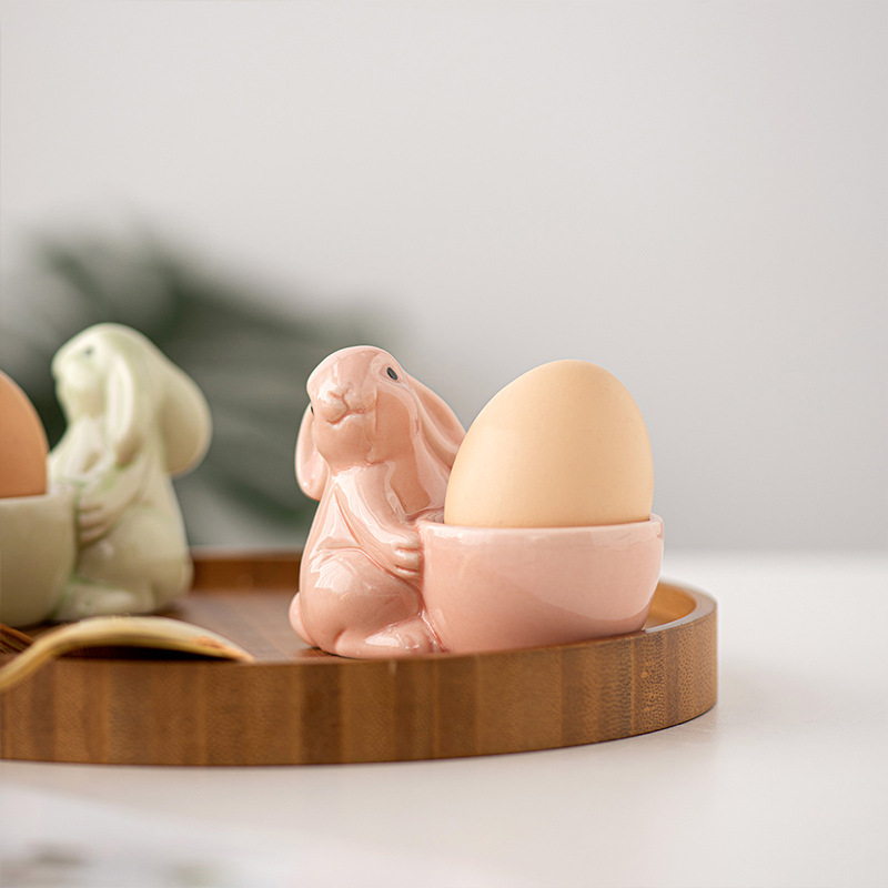 Bunny Ceramic Egg Tray: Easter Party Tableware