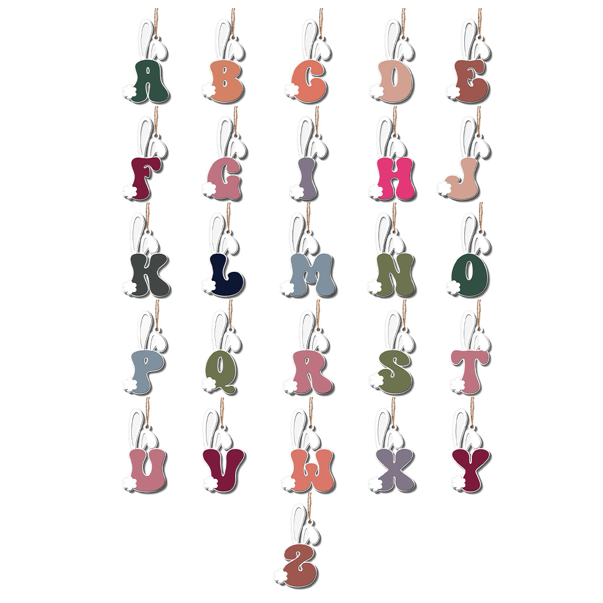 Bunny Letter Easter Basket Tag