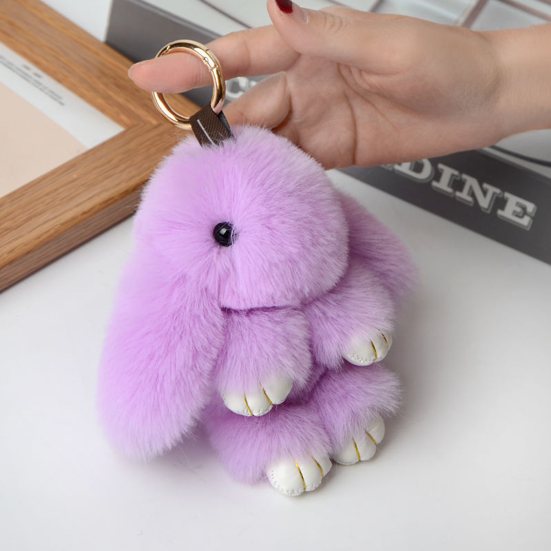 Handcrafted Soft Bunny Charm: Adorable Plush Rabbit Toy Keychain
