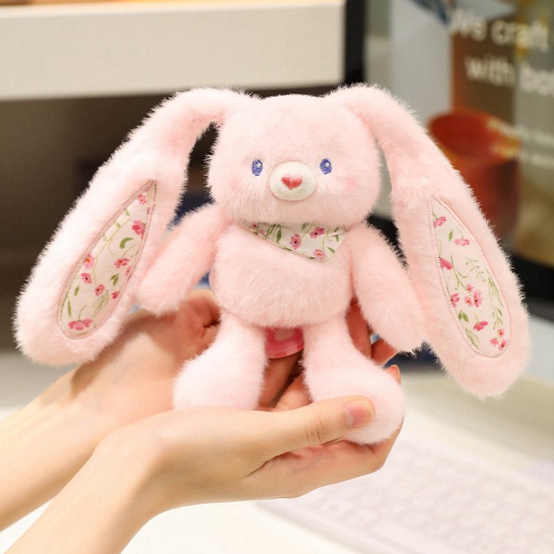 Stretchable Plush Bunny Keychain and Fillable Jumbo Easter Egg Set 