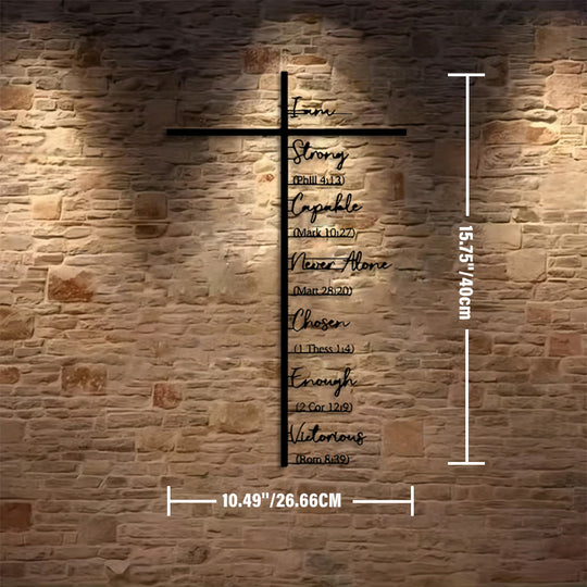 Christianartworkshop Biblical Verse Cross Metal Wall Decor: Daily Faith Reminder