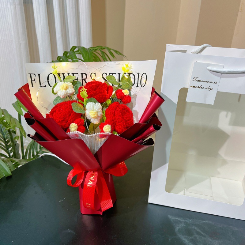 Handmade Crochet Sunflower Bouquet Arrangement