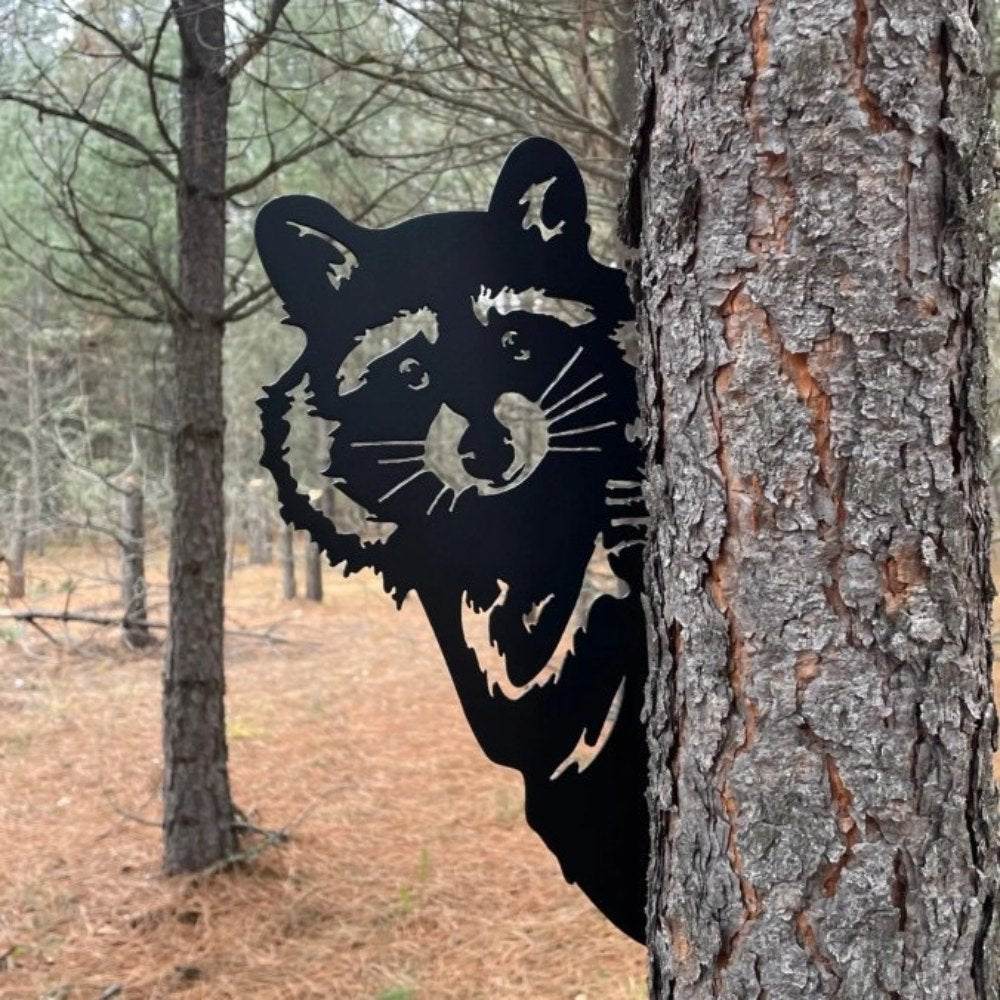 Peeping Middle Finger Animal Metal Sign - Yard Art Decor