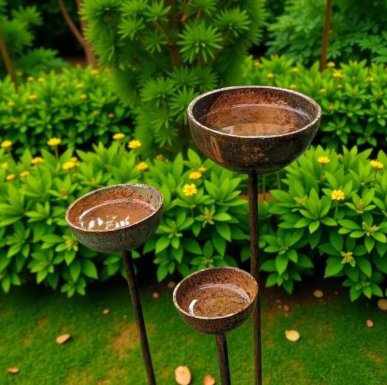 Rustic Metal Rain Catcher Set