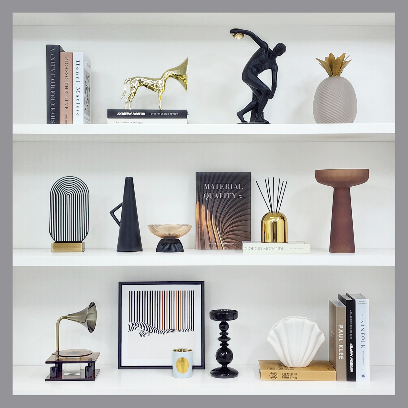 Simple Home Soft Decorations: Ceramic and Glass Ornaments, Wall Paintings