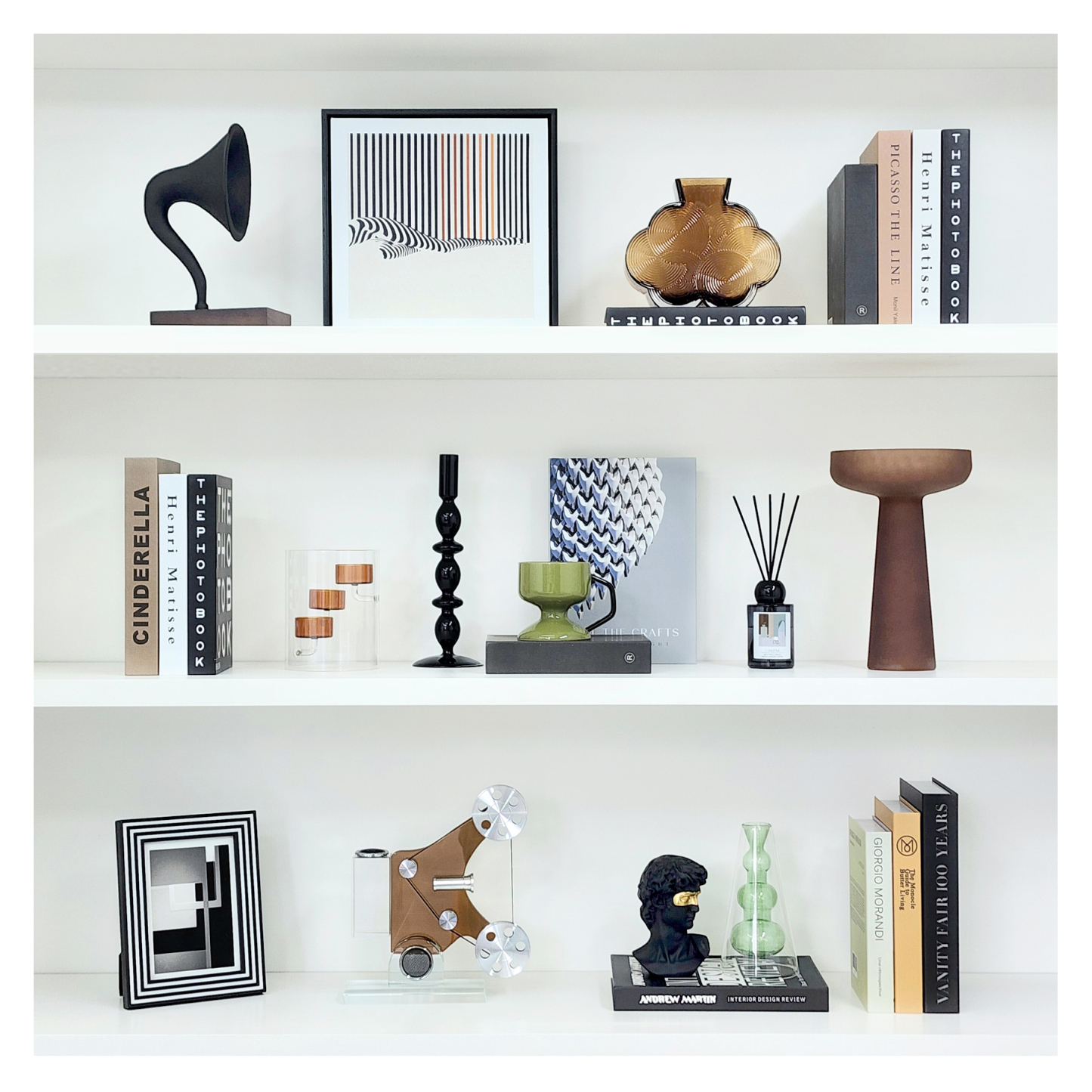 Modern Showroom TV Cabinet Simple Soft Furnishing Ornaments, Bookcase Ceramic Glass Desktop Home Accessories