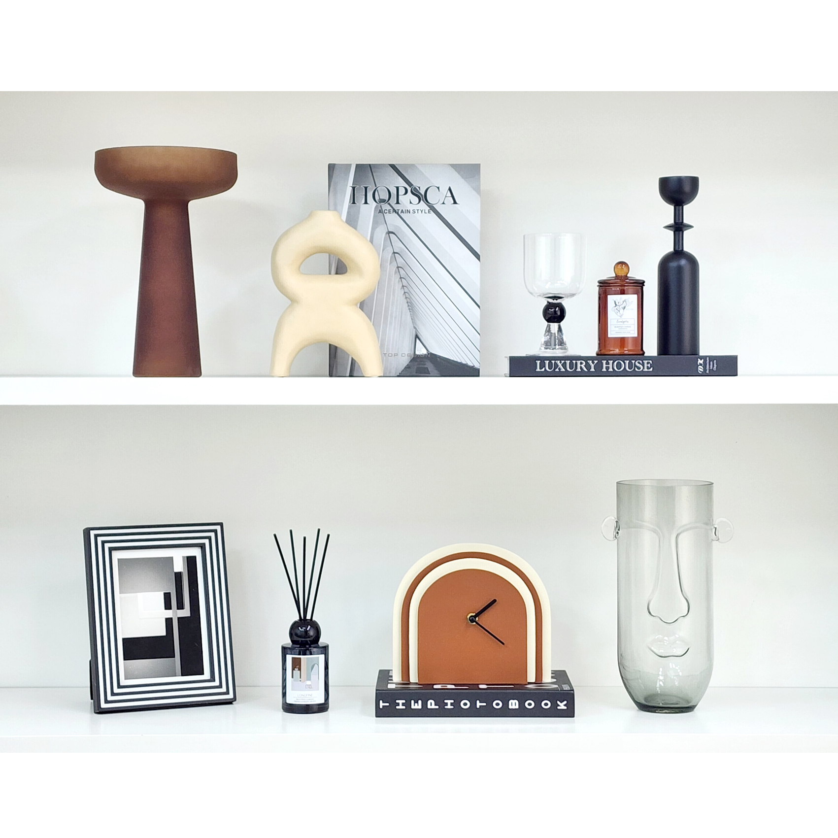 Modern Showroom TV Cabinet Simple Soft Furnishing Ornaments, Bookcase Ceramic Glass Desktop Home Accessories