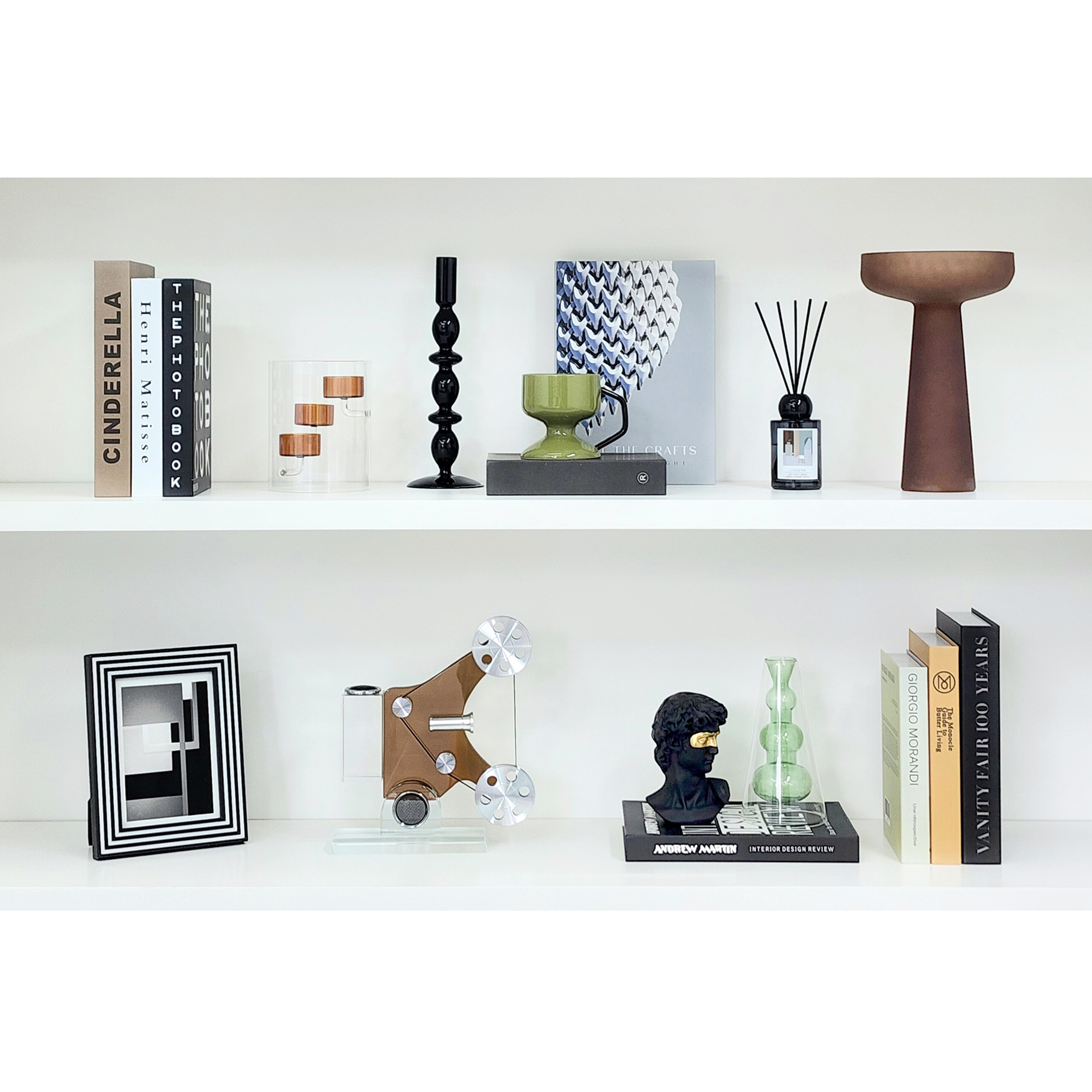 Modern Showroom TV Cabinet Simple Soft Furnishing Ornaments, Bookcase Ceramic Glass Desktop Home Accessories