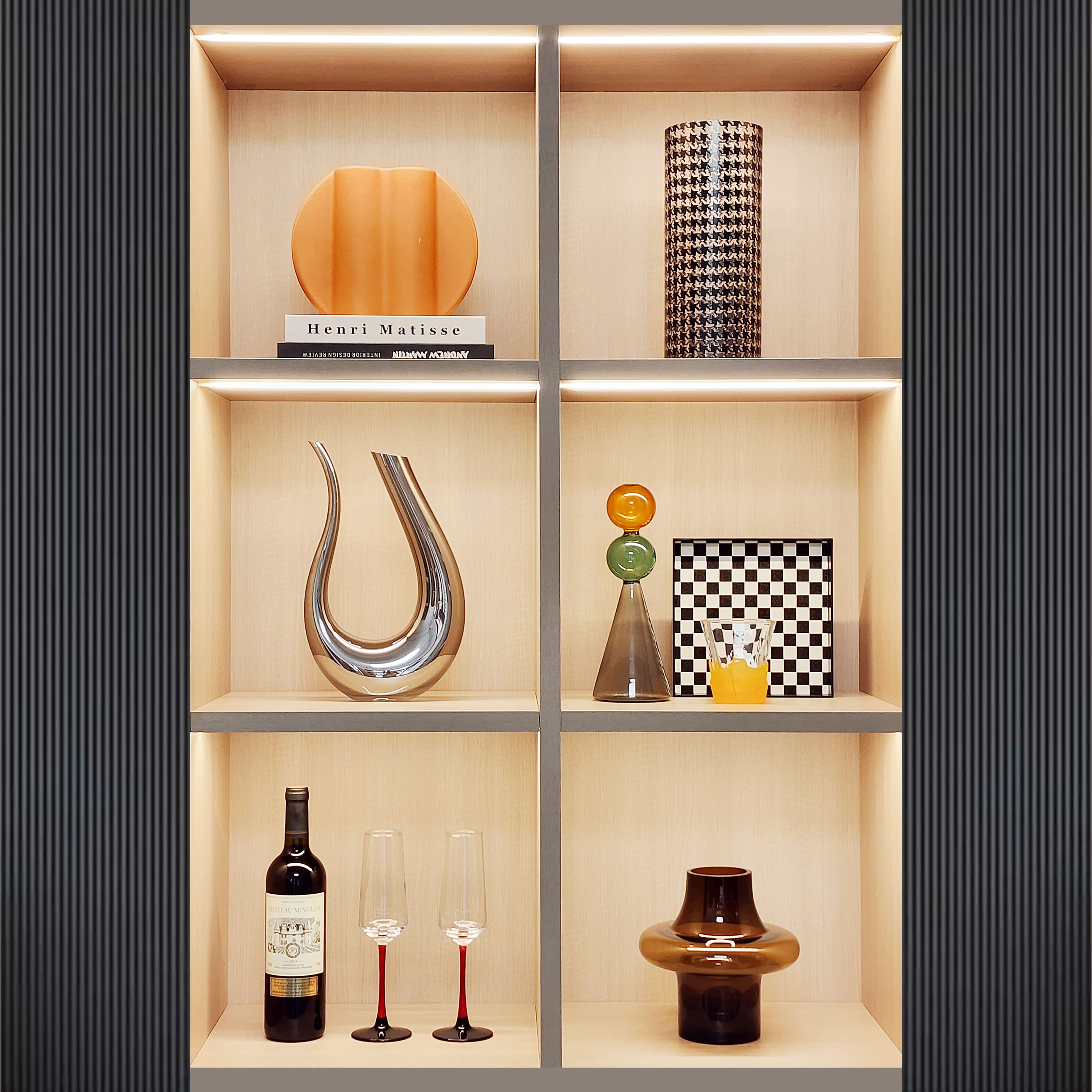 Wine Cabinet Simple Soft Furnishing Desktop Ornaments Home Accessories Creative Glass Ceramic Crafts