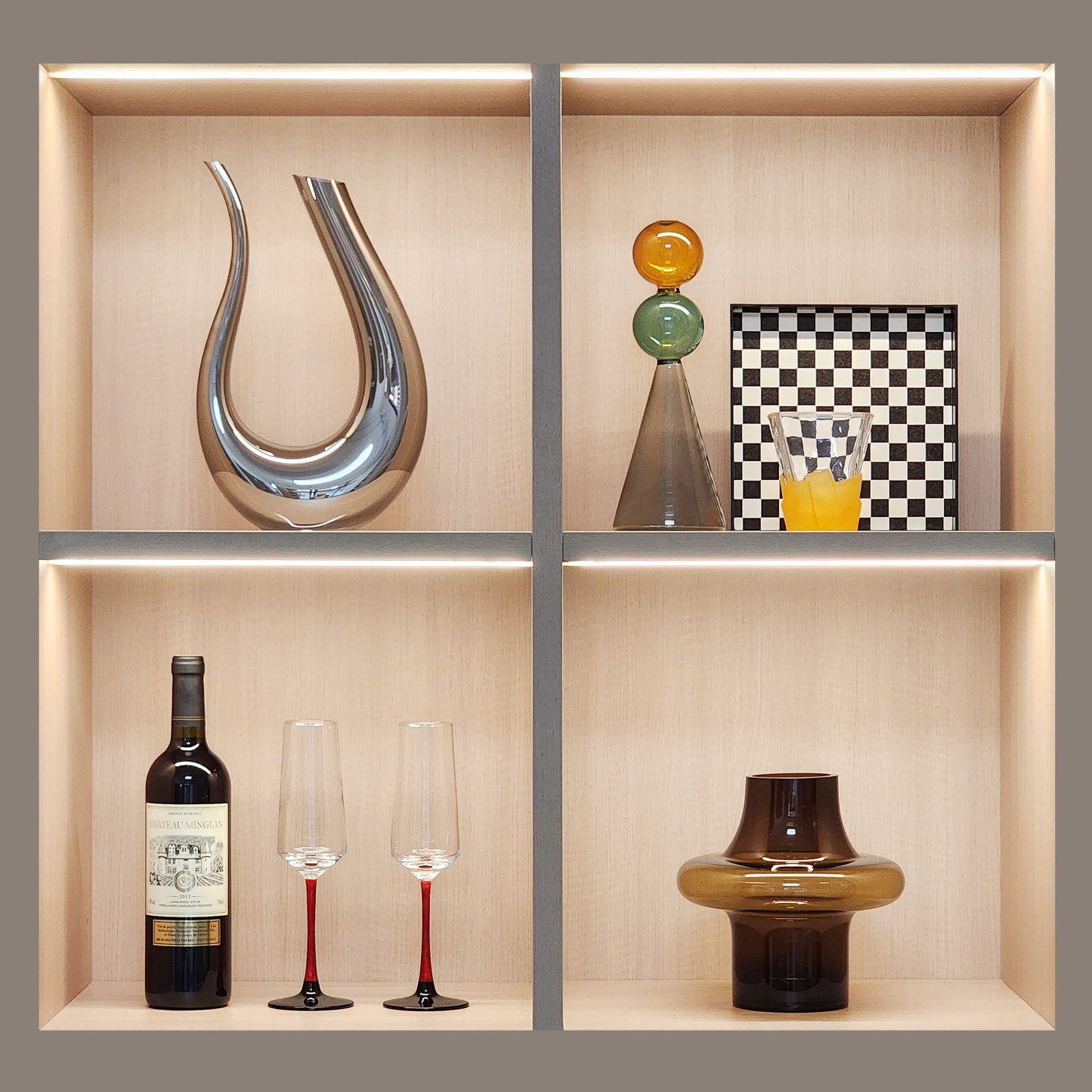 Wine Cabinet Simple Soft Furnishing Desktop Ornaments Home Accessories Creative Glass Ceramic Crafts