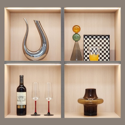 Wine Cabinet Simple Soft Furnishing Desktop Ornaments Home Accessories Creative Glass Ceramic Crafts