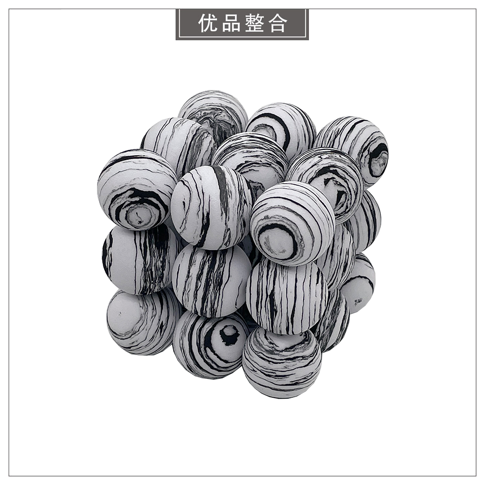 Black and White Large Sphere Cube Ornament 