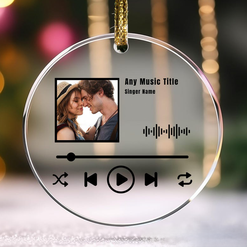 Personalized Song Ornament and Personalized Photo Ornament and Couple Song and Photo Ornament