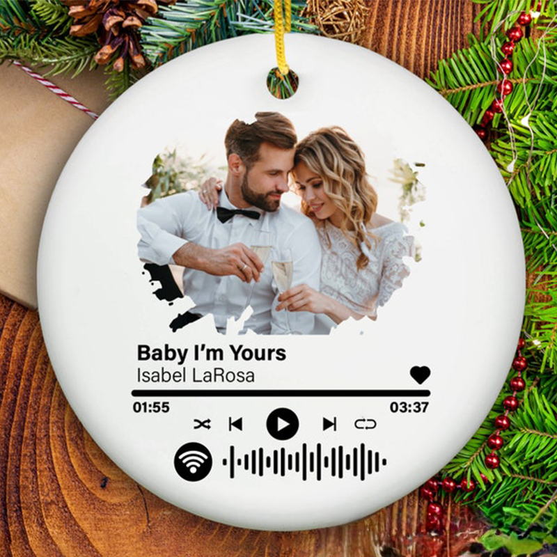Personalized Song Photo Ornament Custom Together Ornament Couple Song Gift